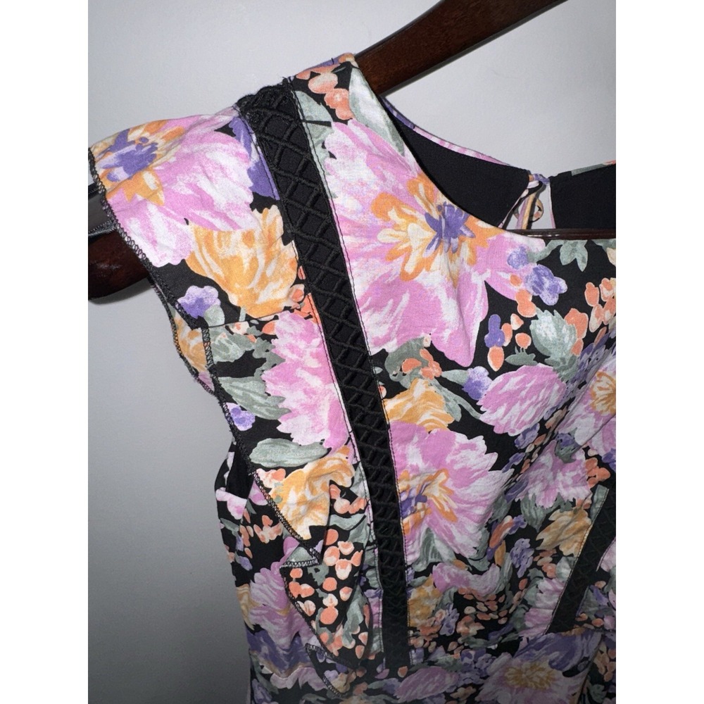 PETAL & PUP NwT Women's Delvita Dress Sz 4 Layered Maxi Lattice Lace Trim - Picture 6 of 13